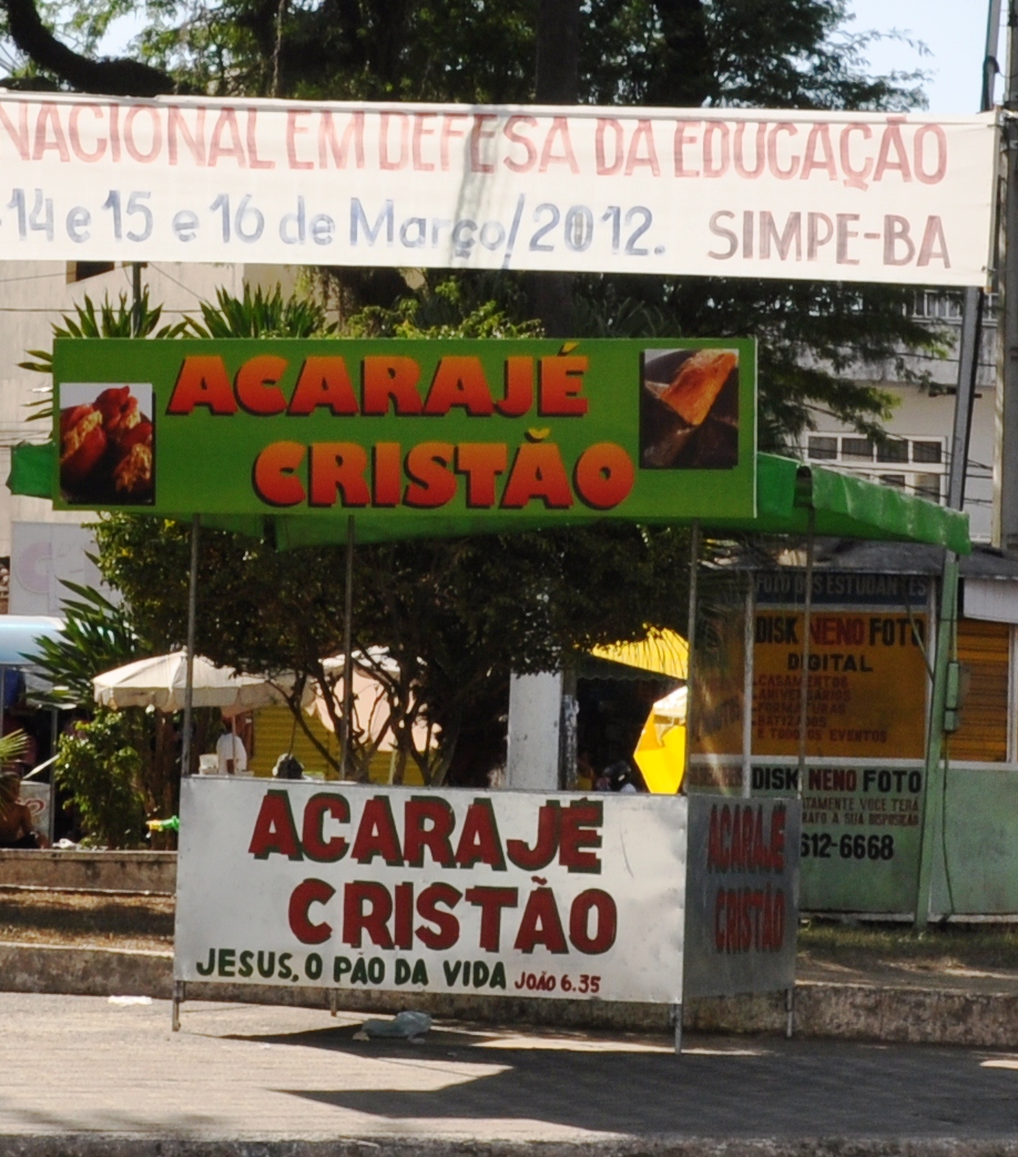 Barraca de Acarajé Cristão na praça do São Caetano em Itabuna